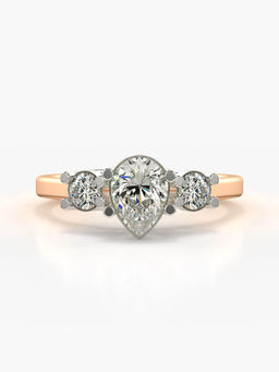 Valanova - Sterling Silver Plated with Rose Gold and Certified Lab Grown Diamond 0.83Cts