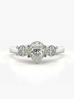 Valanova - Sterling Silver Plated with White Gold and Certified Lab Grown Diamond 0.83Cts
