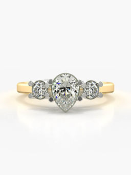 Valanova - Sterling Silver Plated with Yellow Gold and Certified Lab Grown Diamond 0.83Cts