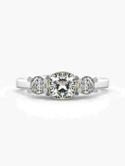 Valanova - Sterling Silver Plated with White Gold and Certified Lab Grown Diamond 1.03Cts