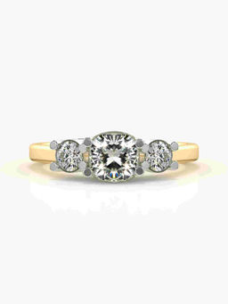 Valanova - Sterling Silver Plated with Yellow Gold and Certified Lab Grown Diamond 1.03Cts