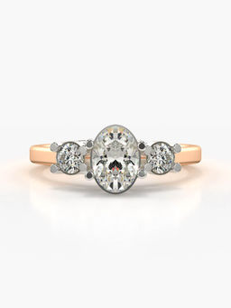 Valanova - Sterling Silver Plated with Rose Gold and Certified Lab Grown Diamond 0.93Cts