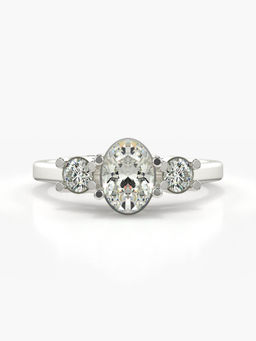 Valanova - Sterling Silver Plated with White Gold and Certified Lab Grown Diamond 0.93Cts
