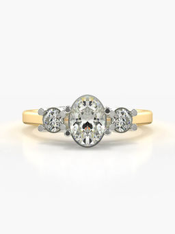 Valanova - Sterling Silver Plated with Yellow Gold and Certified Lab Grown Diamond 0.93Cts
