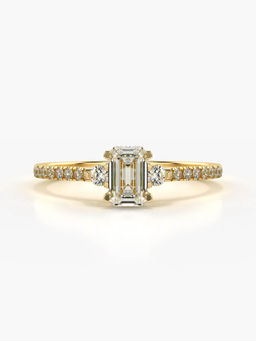 Valanova - Sterling Silver Plated with Yellow Gold and Certified Lab Grown Diamond 1.16Cts
