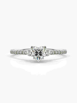 Valanova - Sterling Silver Plated with White Gold and Certified Lab Grown Diamond 0.76Cts