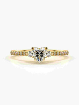 Valanova - Sterling Silver Plated with Yellow Gold and Certified Lab Grown Diamond 0.76Cts