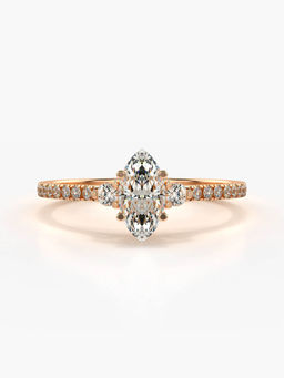 Valanova - Sterling Silver Plated with Rose Gold and Certified Lab Grown Diamond 0.66Cts