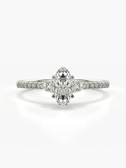 Valanova - Sterling Silver Plated with White Gold and Certified Lab Grown Diamond 0.66Cts