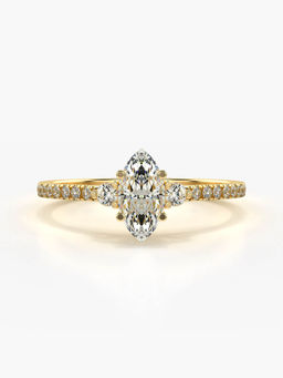 Valanova - Sterling Silver Plated with Yellow Gold and Certified Lab Grown Diamond 0.66Cts