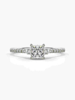 Valanova - Sterling Silver Plated with White Gold and Certified Lab Grown Diamond 0.56Cts