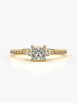 Valanova - Sterling Silver Plated with Yellow Gold and Certified Lab Grown Diamond 0.56Cts