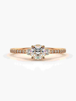 Valanova - Sterling Silver Plated with Rose Gold and Certified Lab Grown Diamond 0.76Cts