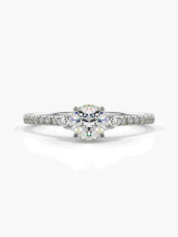 Valanova - Sterling Silver Plated with White Gold and Certified Lab Grown Diamond 0.76Cts
