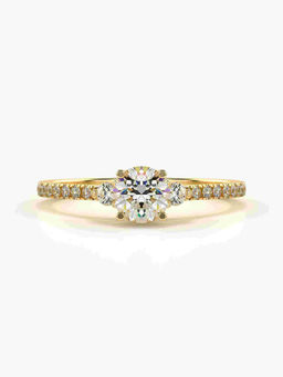 Valanova - Sterling Silver Plated with Yellow Gold and Certified Lab Grown Diamond 0.76Cts