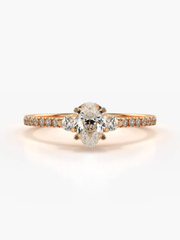 Valanova - Sterling Silver Plated with Rose Gold and Certified Lab Grown Diamond 0.56Cts