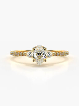 Valanova - Sterling Silver Plated with Yellow Gold and Certified Lab Grown Diamond 0.56Cts