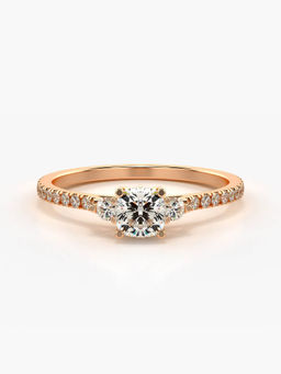 Valanova - Sterling Silver Plated with Rose Gold and Certified Lab Grown Diamond 0.76Cts