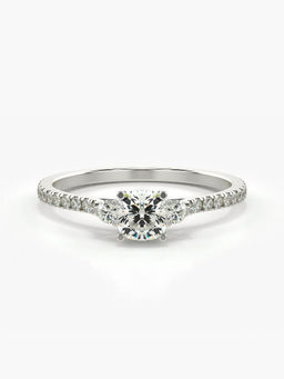 Valanova - Sterling Silver Plated with White Gold and Certified Lab Grown Diamond 0.76Cts