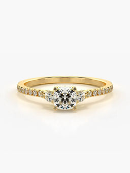 Valanova - Sterling Silver Plated with Yellow Gold and Certified Lab Grown Diamond 0.76Cts