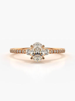 Valanova - Sterling Silver Plated with Rose Gold and Certified Lab Grown Diamond 0.71Cts