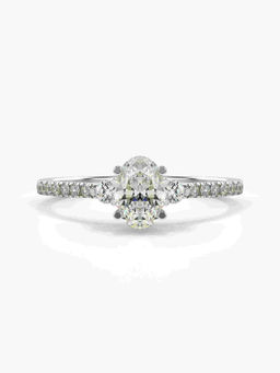 Valanova - Sterling Silver Plated with White Gold and Certified Lab Grown Diamond 0.71Cts