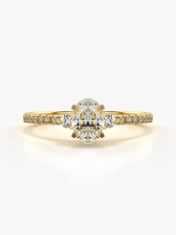 Valanova - Sterling Silver Plated with Yellow Gold and Certified Lab Grown Diamond 0.71Cts