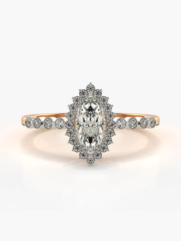 Valanova - Sterling Silver Plated with Rose Gold and Certified Lab Grown Diamond 0.59Cts