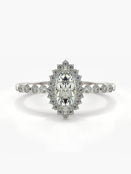 Valanova - Sterling Silver Plated with White Gold and Certified Lab Grown Diamond 0.59Cts