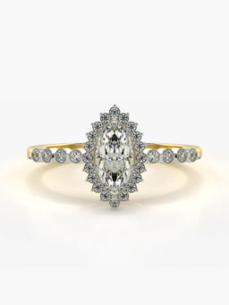 Valanova - Sterling Silver Plated with Yellow Gold and Certified Lab Grown Diamond 0.59Cts
