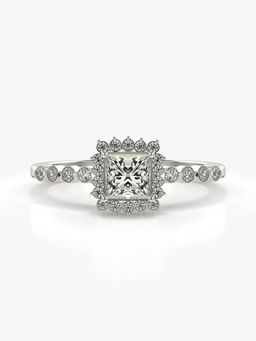 Valanova - Sterling Silver Plated with White Gold and Certified Lab Grown Diamond 0.48Cts