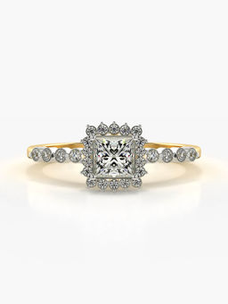 Valanova - Sterling Silver Plated with Yellow Gold and Certified Lab Grown Diamond 0.48Cts