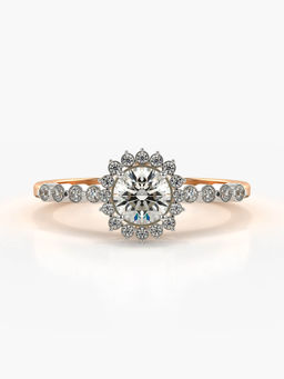Valanova - Sterling Silver Plated with Rose Gold and Certified Lab Grown Diamond 0.66Cts
