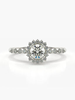 Valanova - Sterling Silver Plated with White Gold and Certified Lab Grown Diamond 0.66Cts