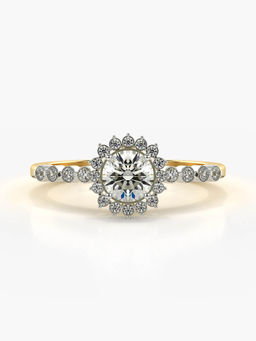 Valanova - Sterling Silver Plated with Yellow Gold and Certified Lab Grown Diamond 0.66Cts