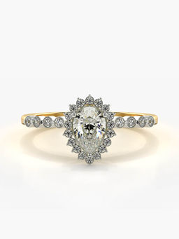 Valanova - Sterling Silver Plated with Yellow Gold and Certified Lab Grown Diamond 0.48Cts