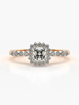 Valanova - Sterling Silver Plated with Rose Gold and Certified Lab Grown Diamond 0.66Cts