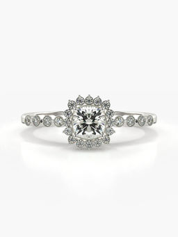 Valanova - Sterling Silver Plated with White Gold and Certified Lab Grown Diamond 0.66Cts