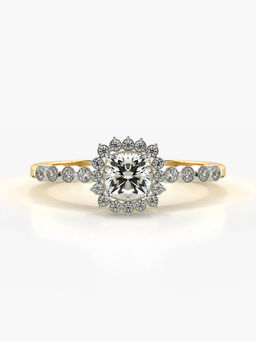 Valanova - Sterling Silver Plated with Yellow Gold and Certified Lab Grown Diamond 0.66Cts