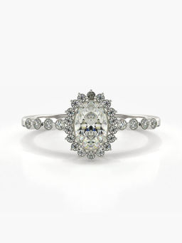 Valanova - Sterling Silver Plated with White Gold and Certified Lab Grown Diamond 0.66Cts