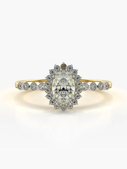Valanova - Sterling Silver Plated with Yellow Gold and Certified Lab Grown Diamond 0.66Cts