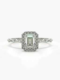 Valanova - Sterling Silver Plated with White Gold and Certified Lab Grown Diamond 0.95Cts