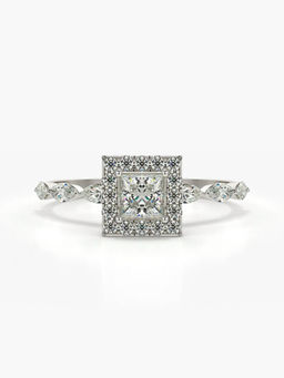 Valanova - Sterling Silver Plated with White Gold and Certified Lab Grown Diamond 0.75Cts
