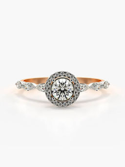 Valanova - Sterling Silver Plated with Rose Gold and Certified Lab Grown Diamond 0.71Cts