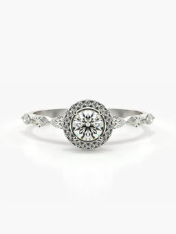 Valanova - Sterling Silver Plated with White Gold and Certified Lab Grown Diamond 0.71Cts