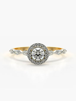 Valanova - Sterling Silver Plated with Yellow Gold and Certified Lab Grown Diamond 0.71Cts