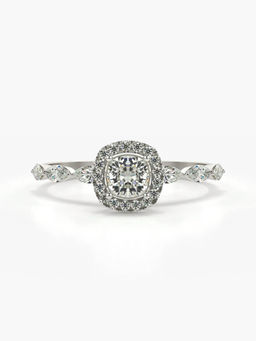 Valanova - Sterling Silver Plated with White Gold and Certified Lab Grown Diamond 0.93Cts