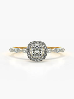 Valanova - Sterling Silver Plated with Yellow Gold and Certified Lab Grown Diamond 0.93Cts