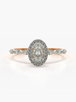 Valanova - Sterling Silver Plated with Rose Gold and Certified Lab Grown Diamond 0.74Cts