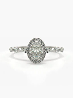 Valanova - Sterling Silver Plated with White Gold and Certified Lab Grown Diamond 0.74Cts